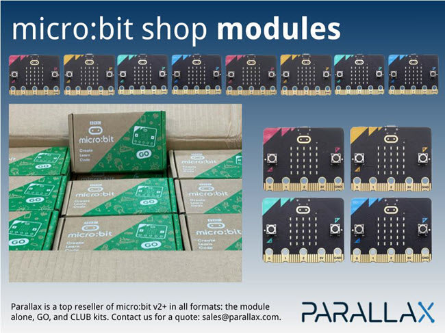 Buy micro:bits from Parallax and We Reinvest in Educational Support